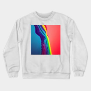 Liquid Colors Flowing Infinitely - Heavy Texture Swirling Thick Wet Paint - Abstract Inspirational Rainbow Drips Crewneck Sweatshirt